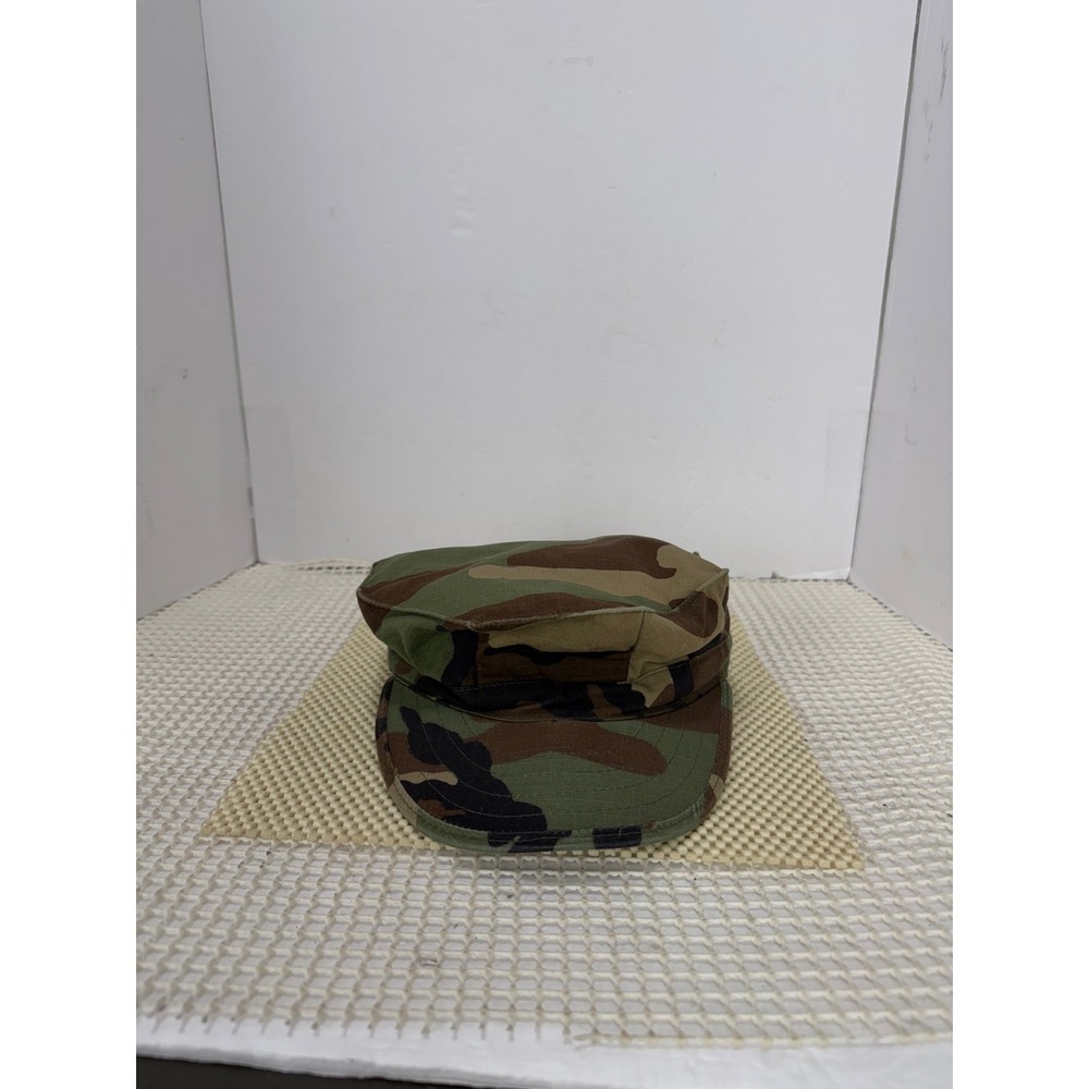 Sekri Industries US Military Men Large Woodland Camo Cap Hat Pattern Type II EUC
